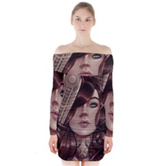 Beautiful Women Fantasy Art Long Sleeve Off Shoulder Dress by Amaryn4rt