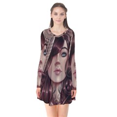 Beautiful Women Fantasy Art Flare Dress