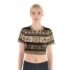 African Vector Patterns  Cotton Crop Top