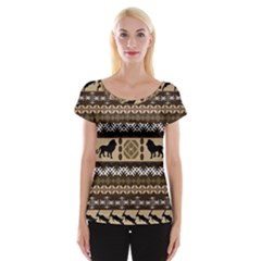 African Vector Patterns  Women s Cap Sleeve Top