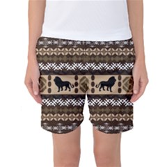 African Vector Patterns  Women s Basketball Shorts