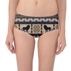 African Vector Patterns  Mid-waist Bikini Bottoms