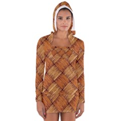 Vector Square Texture Pattern Women s Long Sleeve Hooded T-shirt