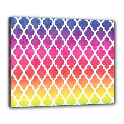 Colorful Rainbow Moroccan Pattern Canvas 20  X 16 