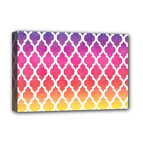 Colorful Rainbow Moroccan Pattern Deluxe Canvas 18  X 12  