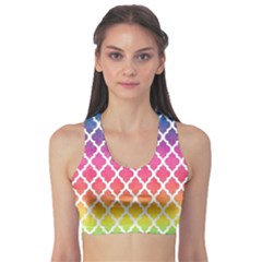 Colorful Rainbow Moroccan Pattern Sports Bra by Amaryn4rt