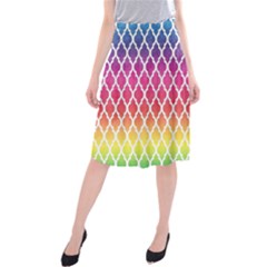 Colorful Rainbow Moroccan Pattern Midi Beach Skirt by Amaryn4rt