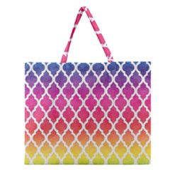 Colorful Rainbow Moroccan Pattern Zipper Large Tote Bag