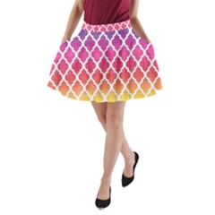 Colorful Rainbow Moroccan Pattern A-line Pocket Skirt by Amaryn4rt