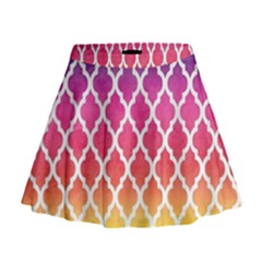 Colorful Rainbow Moroccan Pattern Mini Flare Skirt by Amaryn4rt