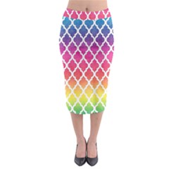 Colorful Rainbow Moroccan Pattern Midi Pencil Skirt by Amaryn4rt