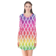 Colorful Rainbow Moroccan Pattern Flare Dress