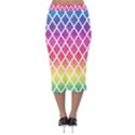 Colorful Rainbow Moroccan Pattern Velvet Midi Pencil Skirt View2