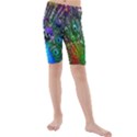 3d Peacock Pattern Kids  Mid Length Swim Shorts View1