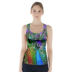 3d Peacock Pattern Racer Back Sports Top