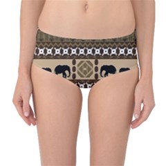 African Vector Patterns  Mid-waist Bikini Bottoms by Amaryn4rt