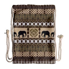 African Vector Patterns  Drawstring Bag (large)