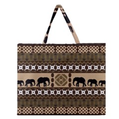 African Vector Patterns  Zipper Large Tote Bag