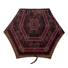 Ulos Suji Traditional Art Pattern Mini Folding Umbrellas