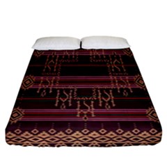 Ulos Suji Traditional Art Pattern Fitted Sheet (california King Size) by Amaryn4rt