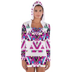 Geometric Play Women s Long Sleeve Hooded T-shirt