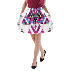 Geometric Play A-line Pocket Skirt