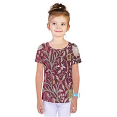 Crewel Fabric Tree Of Life Maroon Kids  One Piece Tee