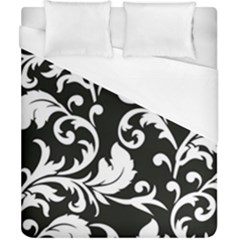 Vector Classical Traditional Black And White Floral Patterns Duvet Cover (california King Size)