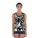 Vector Classical trAditional Black And White Floral Patterns Women s Sport Tank Top  View1