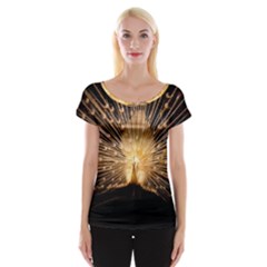 3d Beautiful Peacock Women s Cap Sleeve Top by Amaryn4rt