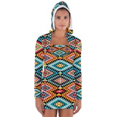 African Tribal Patterns Women s Long Sleeve Hooded T-shirt by Amaryn4rt