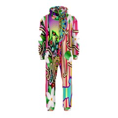 Mandalas, Cats And Flowers Fantasy Digital Patchwork Hooded Jumpsuit (kids)