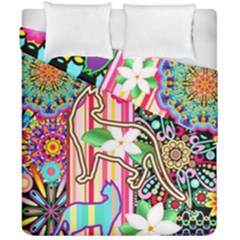 Mandalas, Cats And Flowers Fantasy Digital Patchwork Duvet Cover Double Side (california King Size)