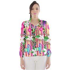 Mandalas, Cats And Flowers Fantasy Digital Patchwork Wind Breaker (women)