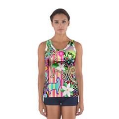 Mandalas, Cats And Flowers Fantasy Digital Patchwork Women s Sport Tank Top  by BluedarkArt