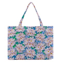 Plumeria Bouquet Exotic Summer Pattern  Medium Zipper Tote Bag