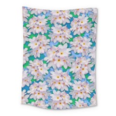 Plumeria Bouquet Exotic Summer Pattern  Medium Tapestry