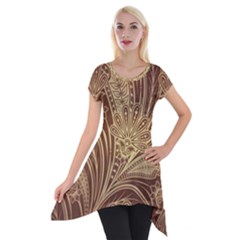 Beautiful Patterns Vector Short Sleeve Side Drop Tunic