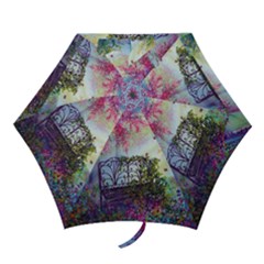 Bench In Spring Forest Mini Folding Umbrellas