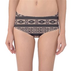 Ethnic Pattern Vector Mid-waist Bikini Bottoms