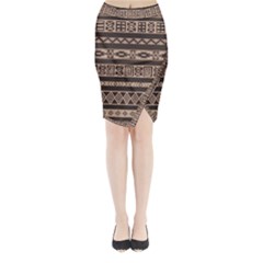 Ethnic Pattern Vector Midi Wrap Pencil Skirt