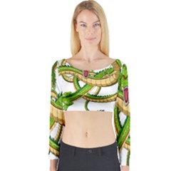 Dragon Snake Long Sleeve Crop Top