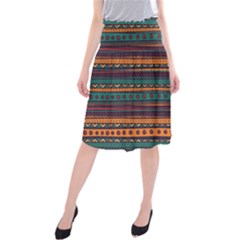 Ethnic Style Tribal Patterns Graphics Vector Midi Beach Skirt by Amaryn4rt