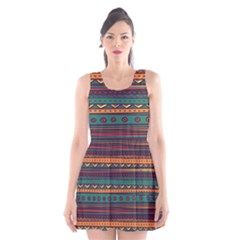 Ethnic Style Tribal Patterns Graphics Vector Scoop Neck Skater Dress by Amaryn4rt