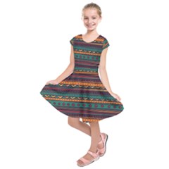 Ethnic Style Tribal Patterns Graphics Vector Kids  Short Sleeve Dress