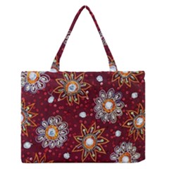 India Traditional Fabric Medium Zipper Tote Bag