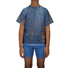 Parametric Wall Pattern Kids  Short Sleeve Swimwear