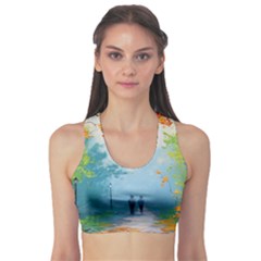 Park Nature Painting Sports Bra by Amaryn4rt