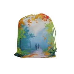 Park Nature Painting Drawstring Pouches (large) 