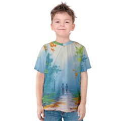 Park Nature Painting Kids  Cotton Tee